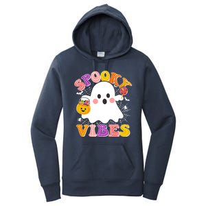 Funny Halloween Spooky Vibes Trick Or Treating Ghost Women's Pullover Hoodie