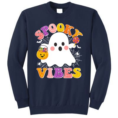 Funny Halloween Spooky Vibes Trick Or Treating Ghost Tall Sweatshirt