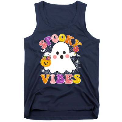 Funny Halloween Spooky Vibes Trick Or Treating Ghost Tank Top