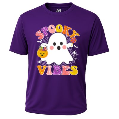 Funny Halloween Spooky Vibes Trick Or Treating Ghost Performance Shirt