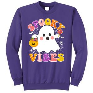 Funny Halloween Spooky Vibes Trick Or Treating Ghost Sweatshirt