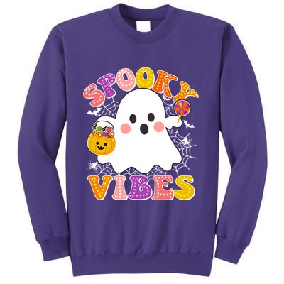 Funny Halloween Spooky Vibes Trick Or Treating Ghost Sweatshirt