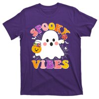 Funny Halloween Spooky Vibes Trick Or Treating Ghost T-Shirt