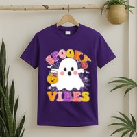 Funny Halloween Spooky Vibes Trick Or Treating Ghost T-Shirt