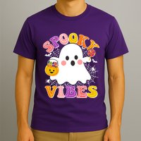 Funny Halloween Spooky Vibes Trick Or Treating Ghost T-Shirt