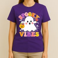 Funny Halloween Spooky Vibes Trick Or Treating Ghost T-Shirt