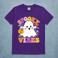 Funny Halloween Spooky Vibes Trick Or Treating Ghost T-Shirt