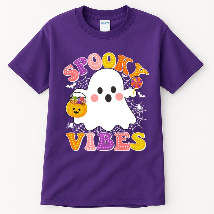 Funny Halloween Spooky Vibes Trick Or Treating Ghost Tall T-Shirt