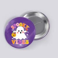 Funny Halloween Spooky Vibes Trick Or Treating Ghost Button