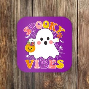 Funny Halloween Spooky Vibes Trick Or Treating Ghost Coaster