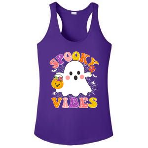 Funny Halloween Spooky Vibes Trick Or Treating Ghost Ladies PosiCharge Competitor Racerback Tank