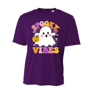 Funny Halloween Spooky Vibes Trick Or Treating Ghost Performance Sprint T-Shirt