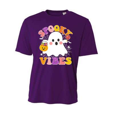 Funny Halloween Spooky Vibes Trick Or Treating Ghost Performance Sprint T-Shirt