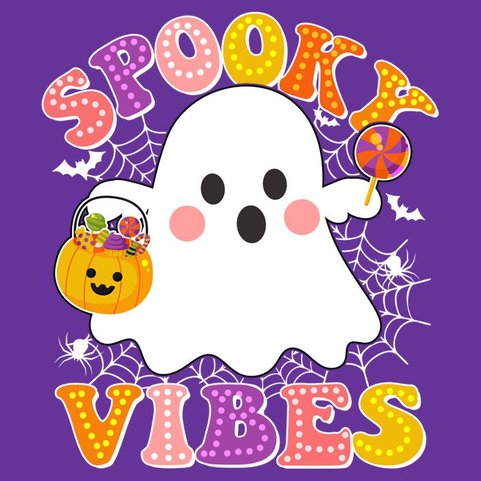 Funny Halloween Spooky Vibes Trick Or Treating Ghost Baby Bodysuit