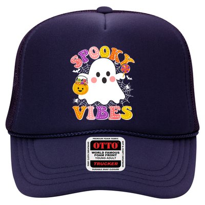 Funny Halloween Spooky Vibes Trick Or Treating Ghost Trucker Hat