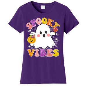 Funny Halloween Spooky Vibes Trick Or Treating Ghost Women's T-Shirt