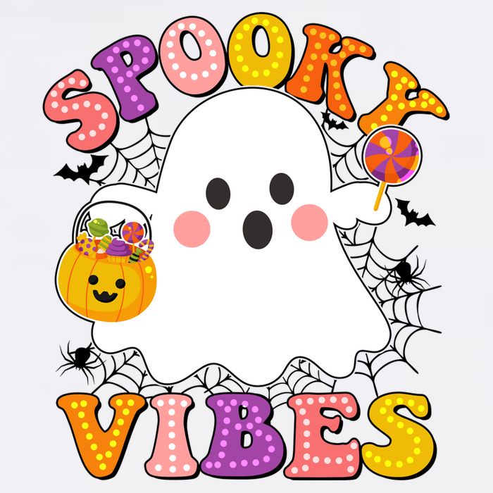 Funny Halloween Spooky Vibes Trick Or Treating Ghost Garment-Dyed Sweatshirt