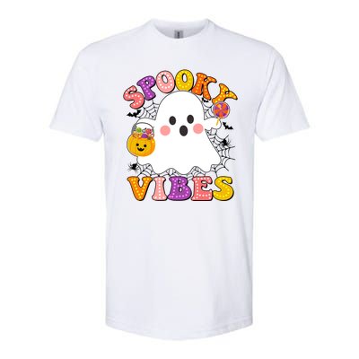 Funny Halloween Spooky Vibes Trick Or Treating Ghost Softstyle CVC T-Shirt