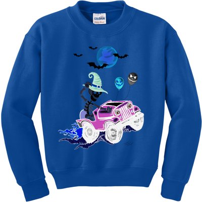 Funny Halloween Skeleton MonsterTruck Gift Kids Sweatshirt