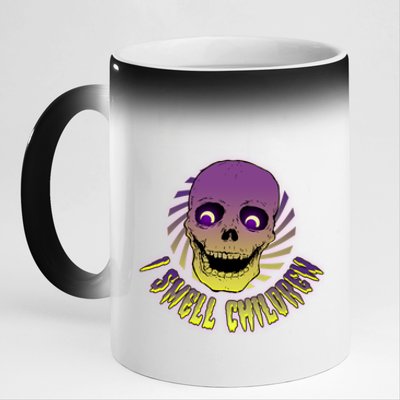 Funny Halloween Skull I Smell Children 11oz Black Color Changing Mug