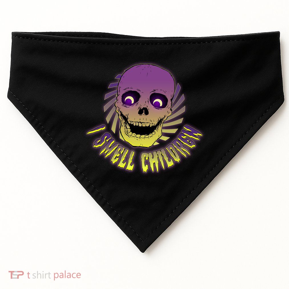 Funny Halloween Skull I Smell Children USA-Made Doggie Bandana