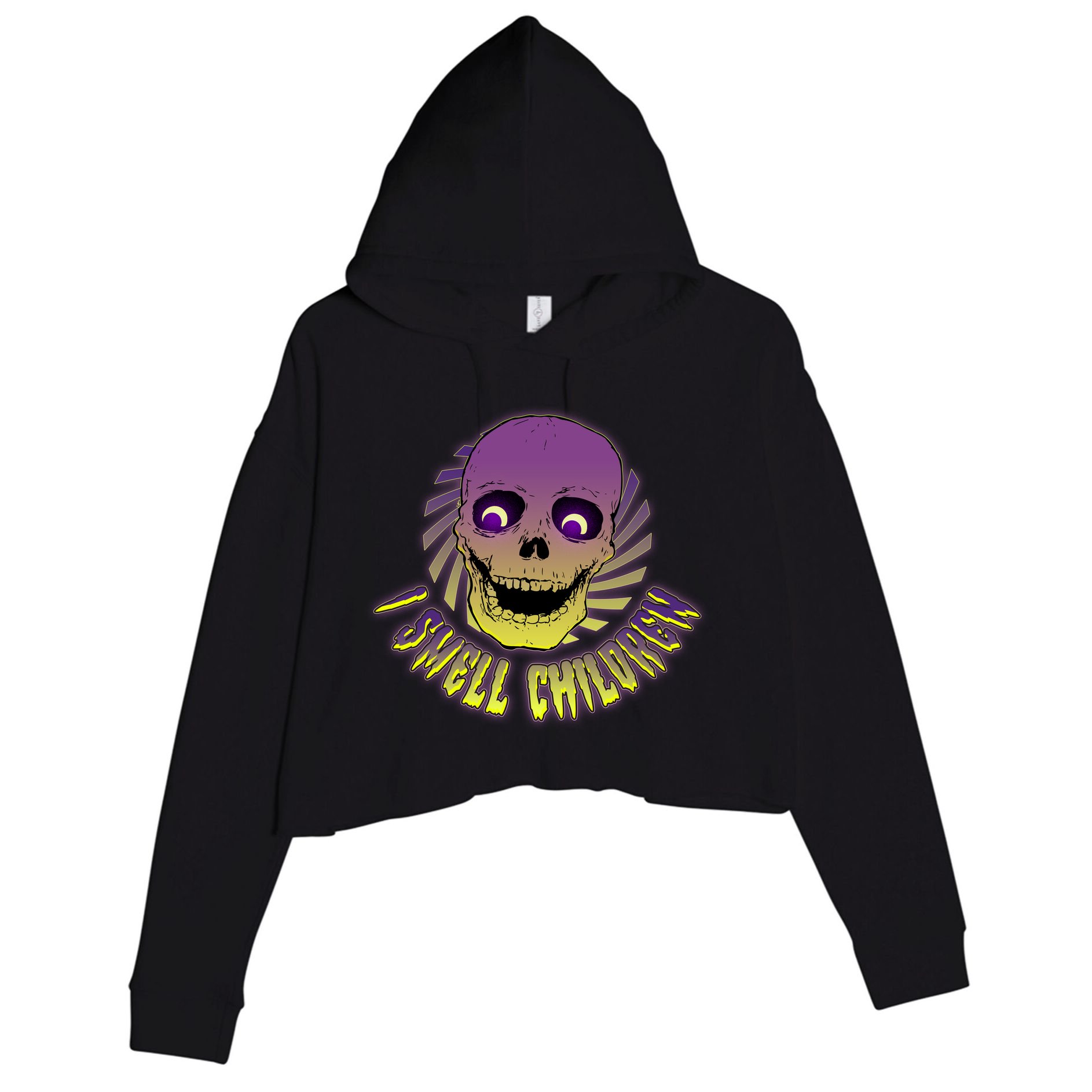 Funny Halloween Skull I Smell Children Crop Fleece Hoodie