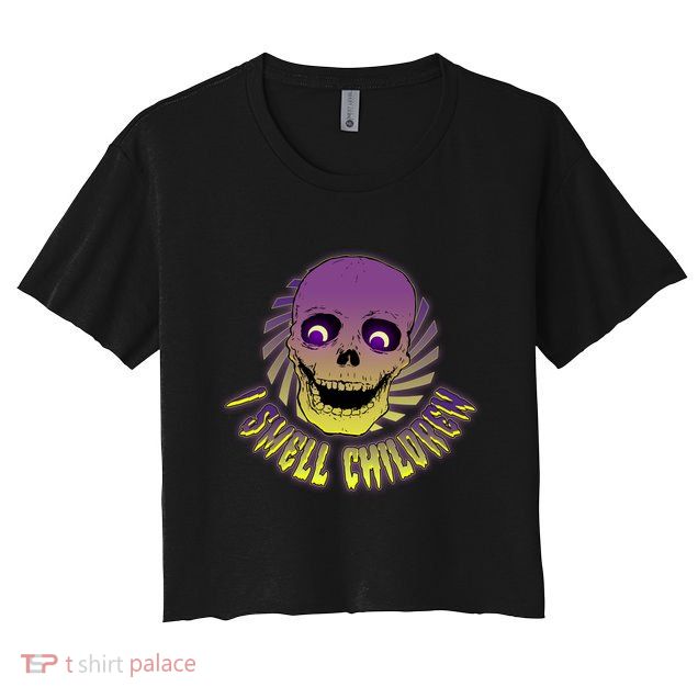 Funny Halloween Skull I Smell Children Crop Top