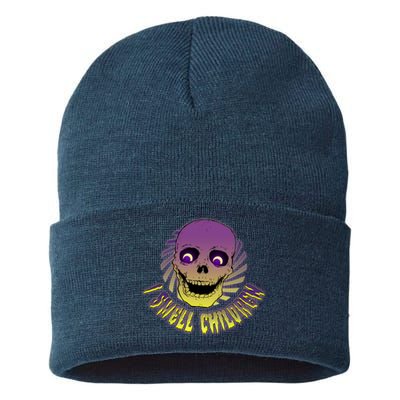 Funny Halloween Skull I Smell Children Sustainable Knit Beanie