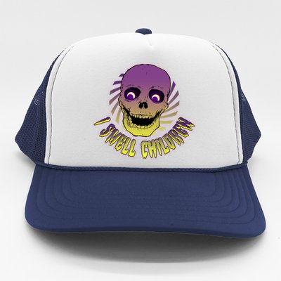 Funny Halloween Skull I Smell Children Trucker Hat