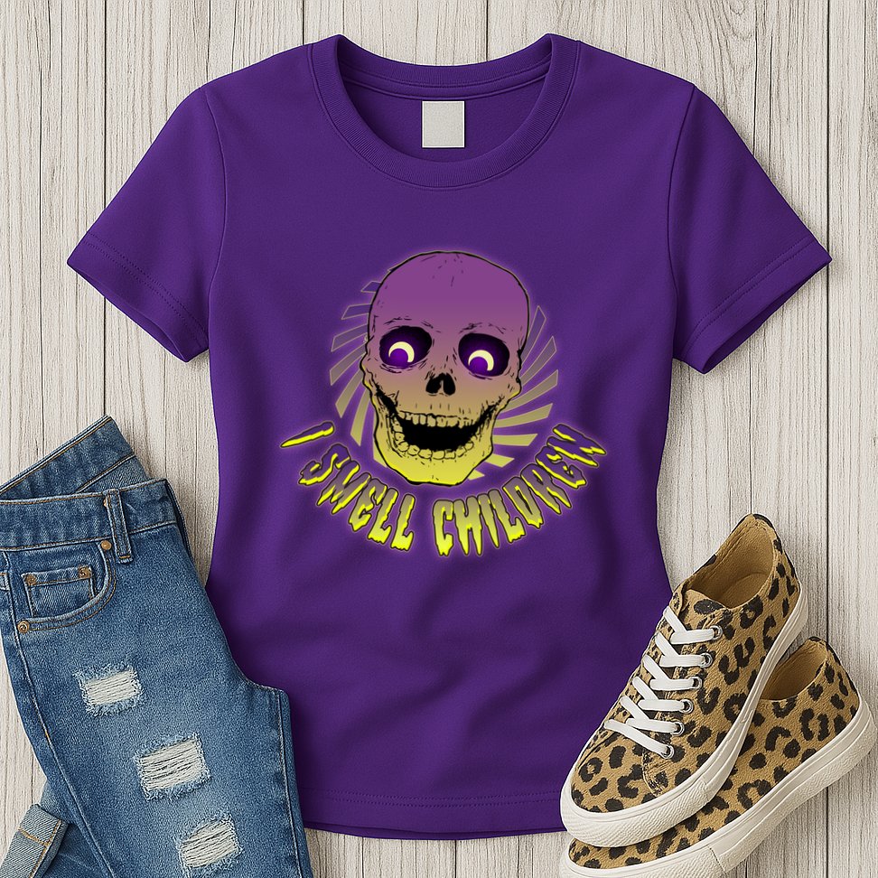 Funny Halloween Skull I Smell Children Womens T-Shirt