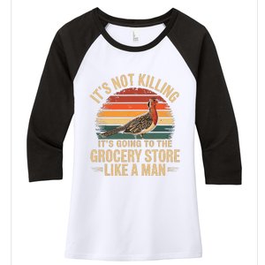 Funny Hunting Saying Woodcock Hunter I Grocery Store Women's Tri-Blend 3/4-Sleeve Raglan Shirt