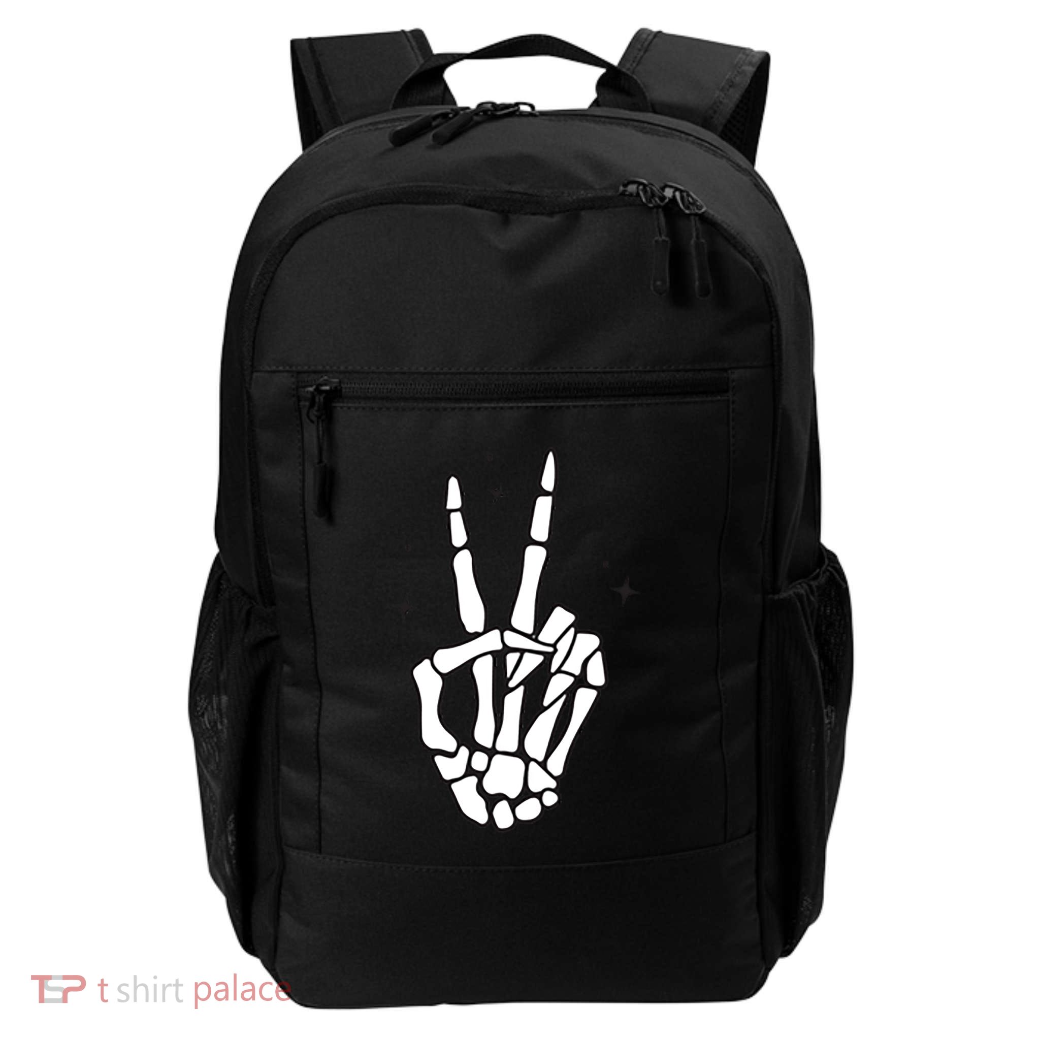 Funny Halloween Skeleton Peace Sign Funny Gift Backpack