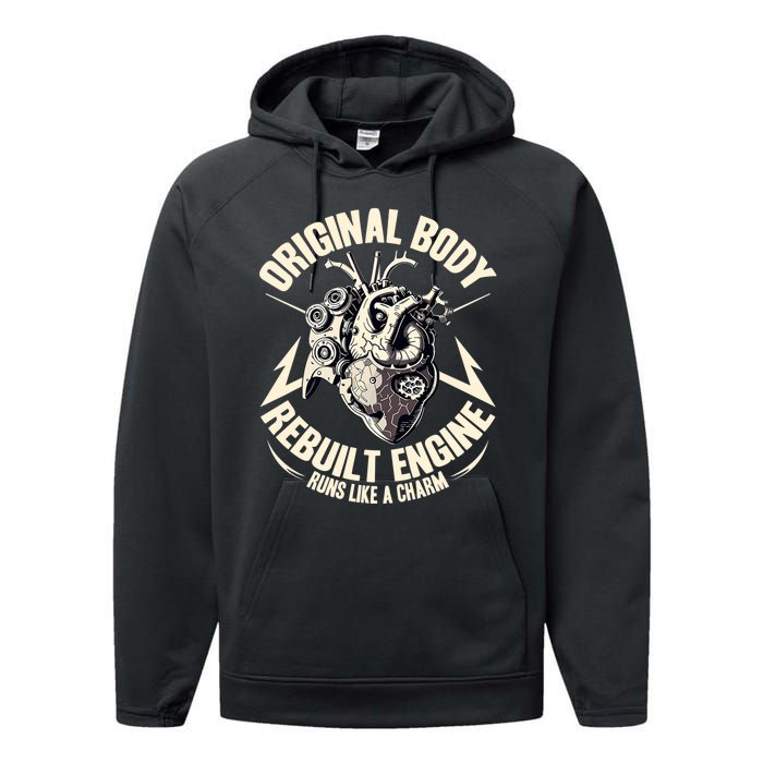 Funny Heart Surgery Original Body And Rebuilt Engine Performance Fleece Hoodie