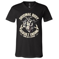 Funny Heart Surgery Original Body And Rebuilt Engine V-Neck T-Shirt