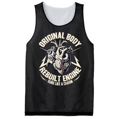 Funny Heart Surgery Original Body And Rebuilt Engine Mesh Reversible Basketball Jersey Tank