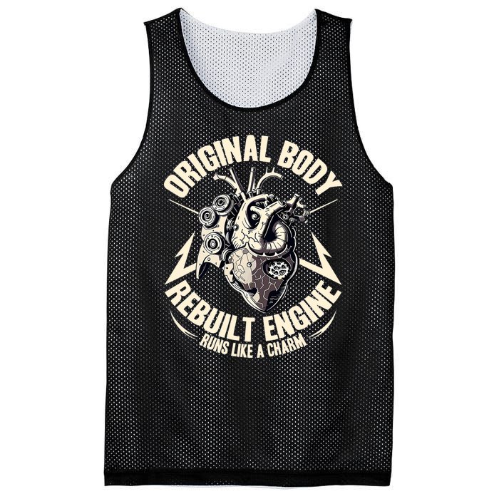 Funny Heart Surgery Original Body And Rebuilt Engine Mesh Reversible Basketball Jersey Tank