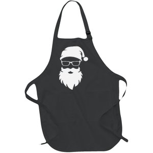 Funny Hipster Santa Last Minute Retro Christmas Matching Full-Length Apron With Pockets