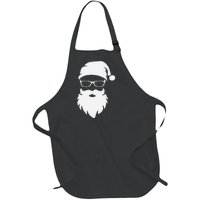 Funny Hipster Santa Last Minute Retro Christmas Matching Full-Length Apron With Pockets