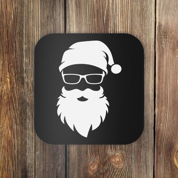 Funny Hipster Santa Last Minute Retro Christmas Matching Coaster