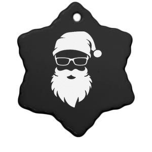 Funny Hipster Santa Last Minute Retro Christmas Matching Ceramic Star Ornament