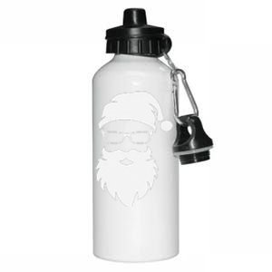 Funny Hipster Santa Last Minute Retro Christmas Matching Aluminum Water Bottle