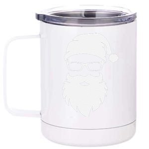 Funny Hipster Santa Last Minute Retro Christmas Matching 12 oz Stainless Steel Tumbler Cup