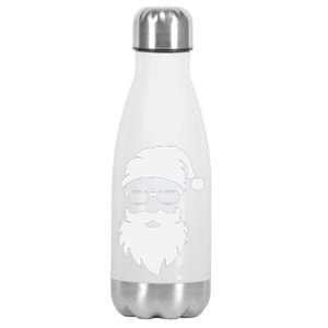 Funny Hipster Santa Last Minute Retro Christmas Matching Stainless Steel Insulated Water Bottle