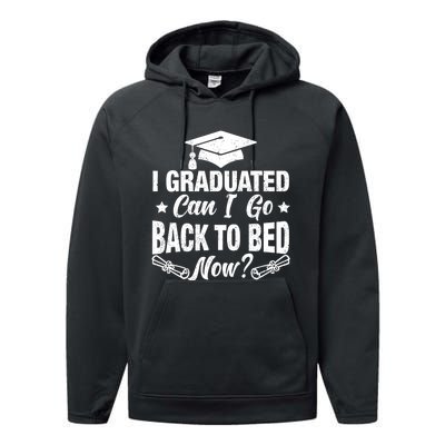 Funny High School College Graduation Graduated For Him Her Performance Fleece Hoodie