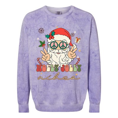 Festive Holly Santa Winter Holiday Sweater Colorblast Crewneck Sweatshirt