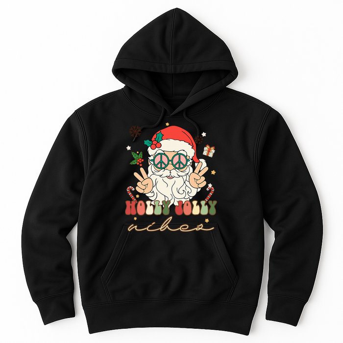 Festive Holly Santa Winter Holiday Sweater Hoodie