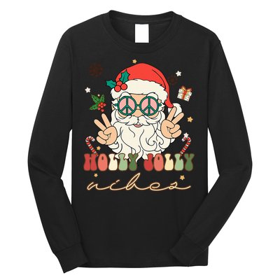 Festive Holly Santa Winter Holiday Sweater Long Sleeve Shirt