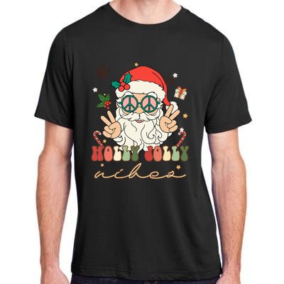 Festive Holly Santa Winter Holiday Sweater Adult ChromaSoft Performance T-Shirt