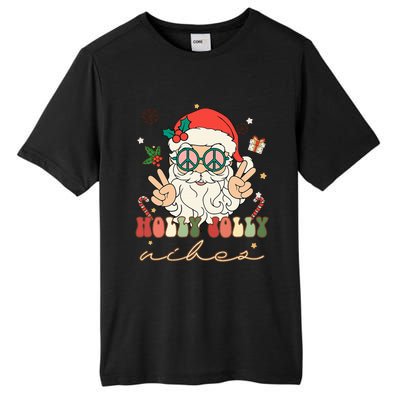 Festive Holly Santa Winter Holiday Sweater Tall Fusion ChromaSoft Performance T-Shirt