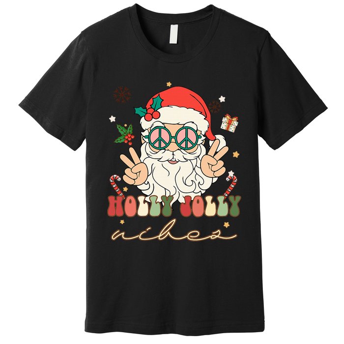 Festive Holly Santa Winter Holiday Sweater Premium T-Shirt